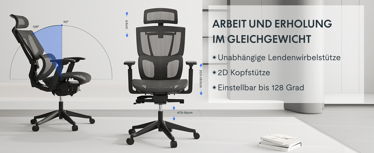 Офісний стіл FLEXISPOT з ергономічним кріслом, 3D підлокітники, 3D підголівник, 5D спинка, дихаюча сітка, до 130 кг, чорний (C7-Mesh)