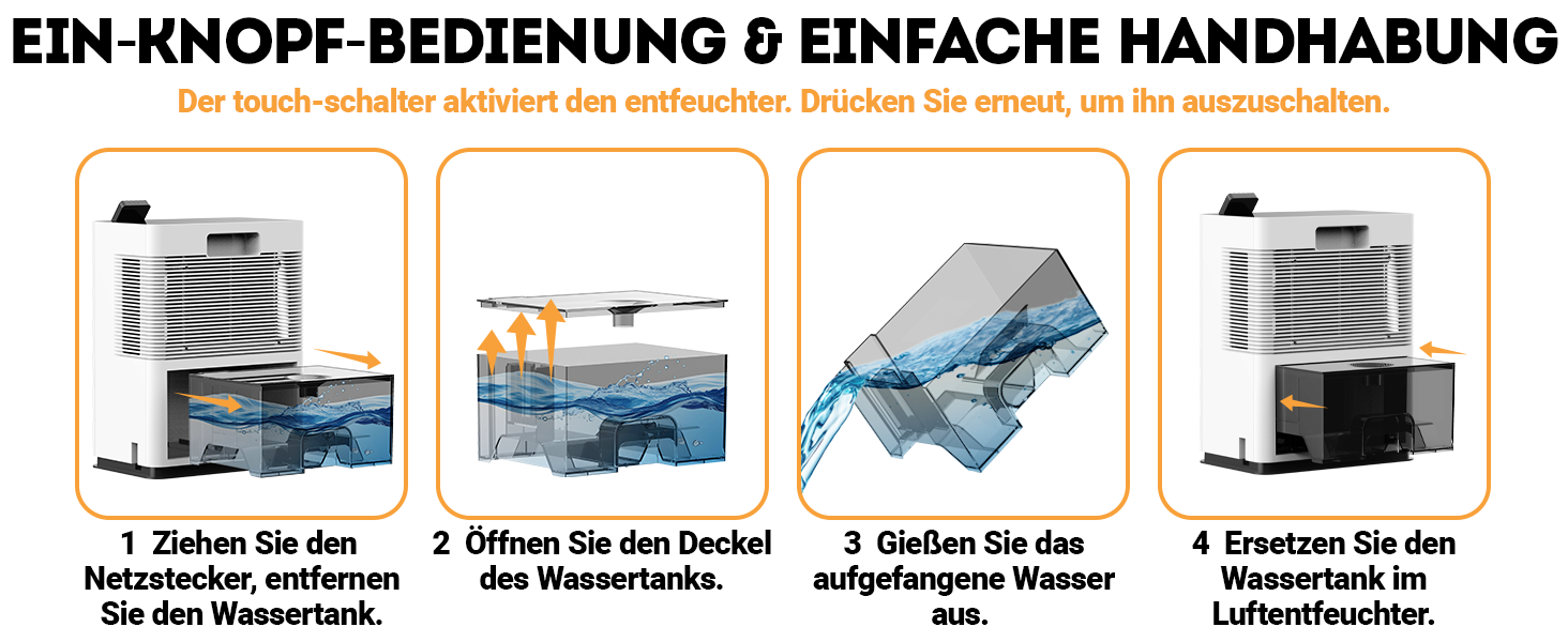 Електричний осушувач повітря ROMMQB 3000 мл: для підвалу, ванної, спальні, квартири, з автовимкненням та нічним підсвічуванням