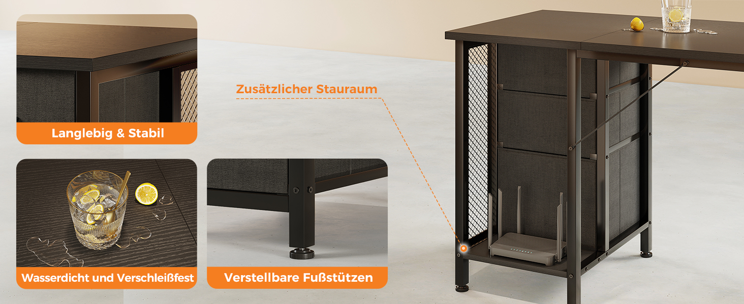 Комп'ютерний стіл Coleshome з 6 висувними ящиками, 160x52 см, білий, для дому та офісу