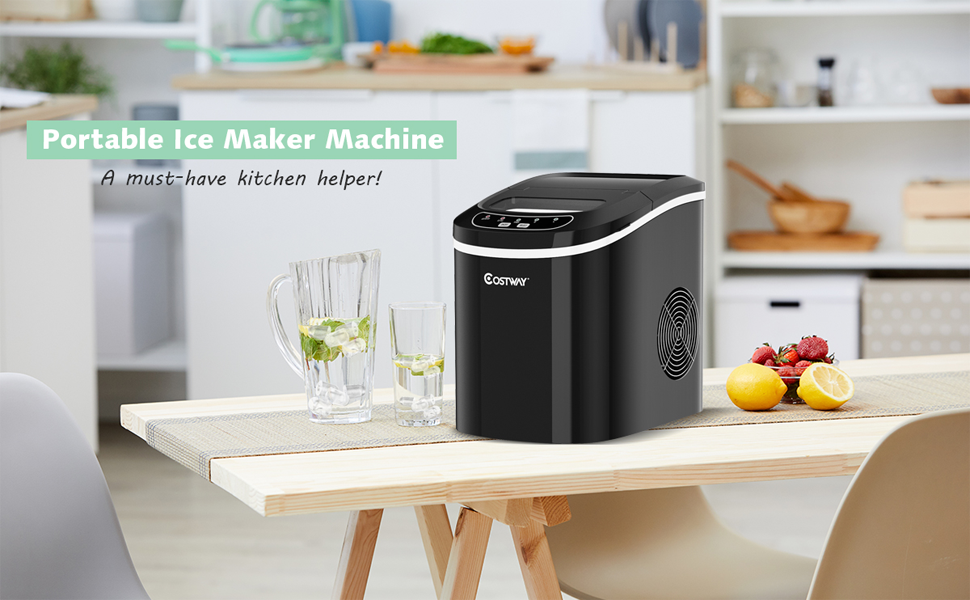 Машина для приготування льоду RELAX4LIFE: 12 кг/24 год, 2 розміри, 2.2 л бак, для дому та офісу (зелена)