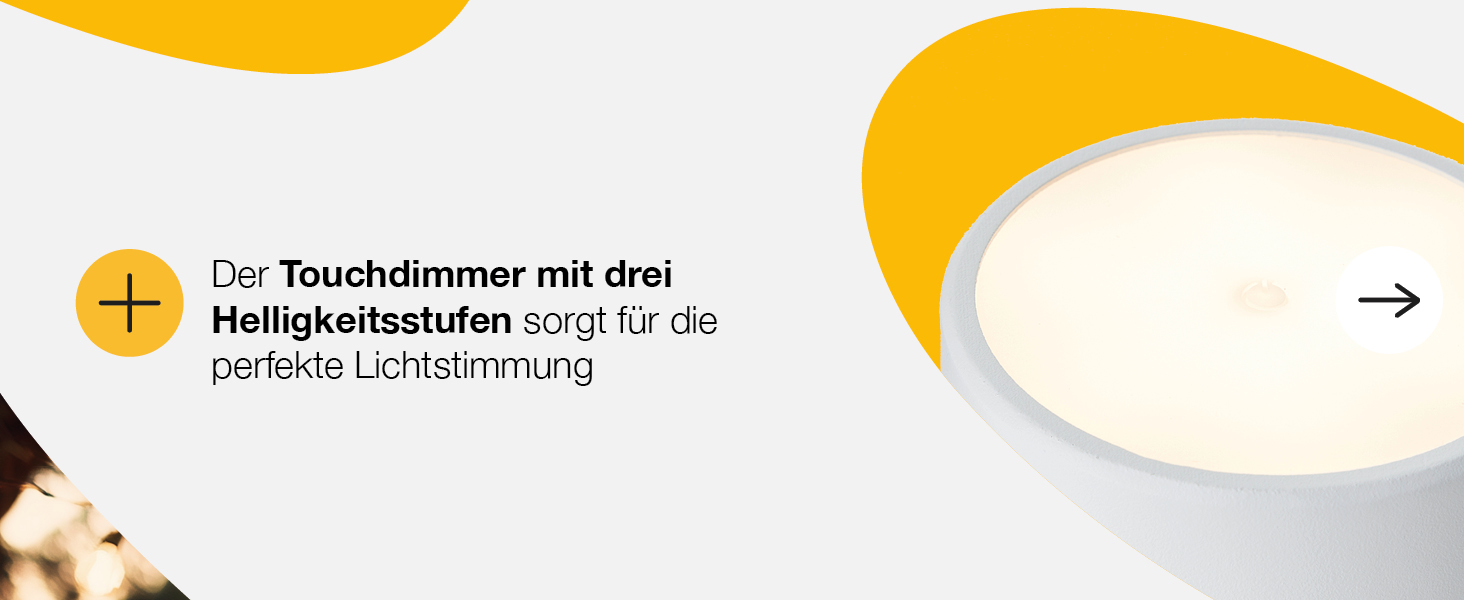 LED настільна лампа Brilliant з диммуванням, акумулятор, сенсорне керування, тепле світло, стильний дизайн, USB-зарядка, для дому