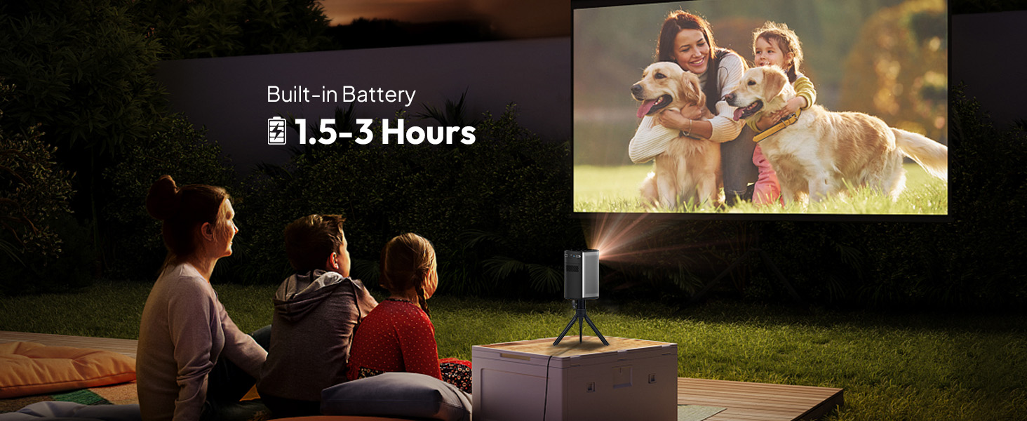 BYINTEK P70 Mini 3D проектор: портативний LED проектор з Wi-Fi, Android 9.0, підтримка 1080P/4K, акумулятор, сумка та штатив (сірий)