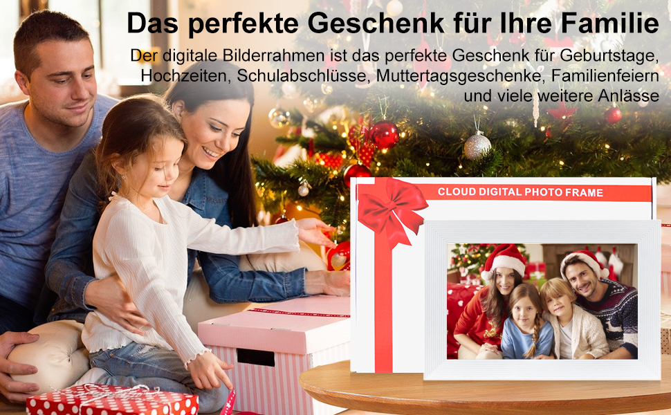 Цифровий фоторамка Frameo 15.6 дюймів, 32 GB, FHD IPS сенсорний екран, Wi-Fi, чорно-білий