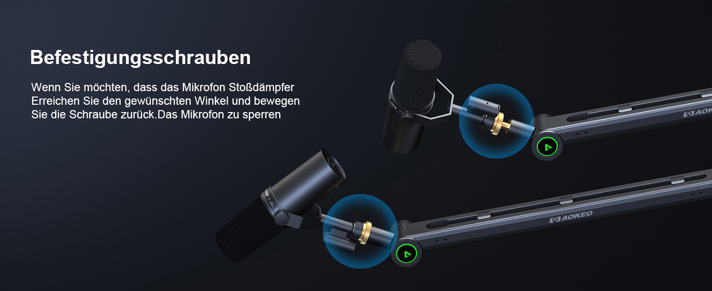 Мікрофонний стійкий тримач Aokeo AK-58i для HyperX, Elgato, Shure, Blue Yeti - кріплення для студійного запису