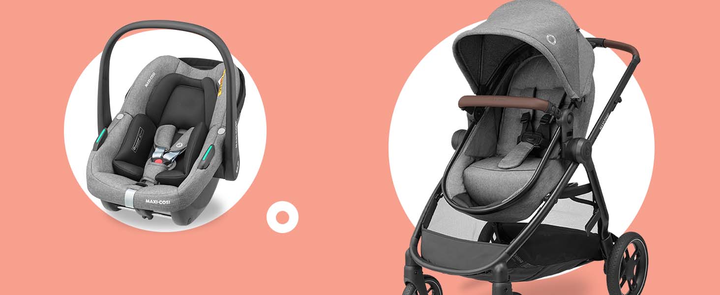 Дитяча коляска 3 в 1 Maxi-Cosi Zelia S Trio Grey з автокріслом CabrioFix S i-Size, 0-4 роки, до 22 кг, компактна, складна, з аксесуарами та пеленальною сумкою