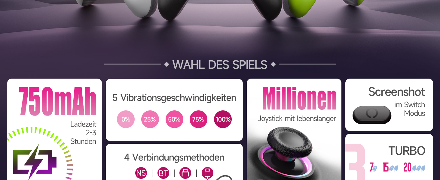 Контролер EasySMX X05 для PC, Switch, Steam, Android - Бездротовий, RGB, з аналоговими стіками та тригерами, Bluetooth, Чорний