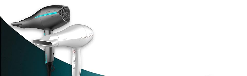 Фен Cecotec Bamba IoniCare 5300 Maxi Aura: 2200 Вт, AC-двигун, холодний струмінь, дифузор та концентратор, чорний