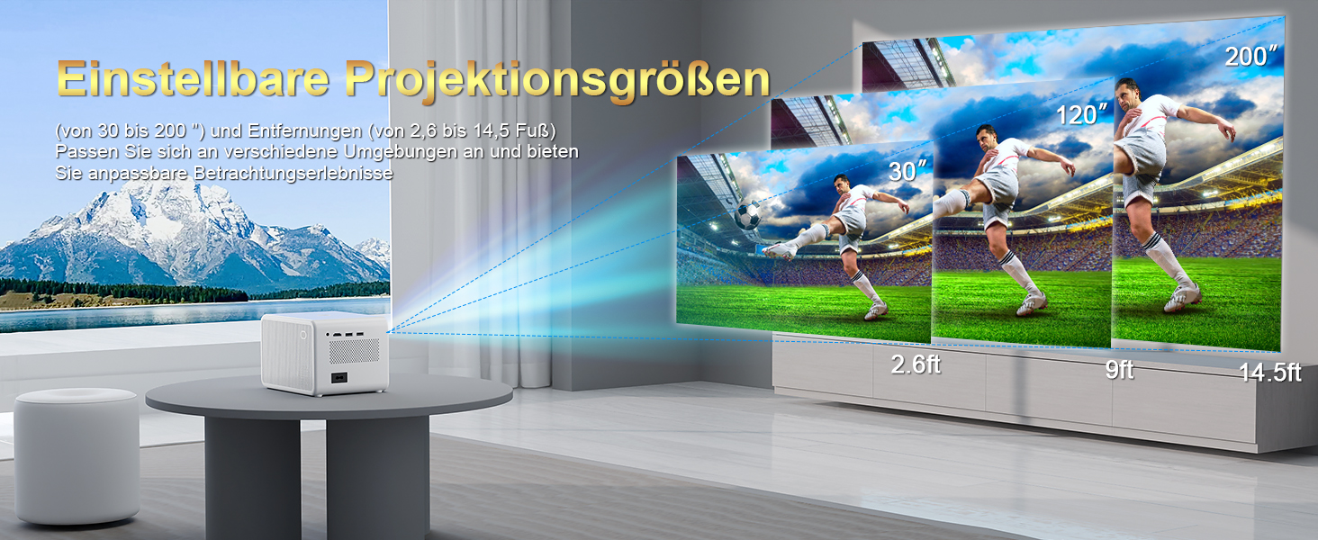 Проектор Smart Beamer WiFi для домашнього кіно, 16000 Люмен Full HD 1080P, електричний фокус, Zoom, Bluetooth, сумісний з iOS/Android/Fire Stick/Laptop/PS5