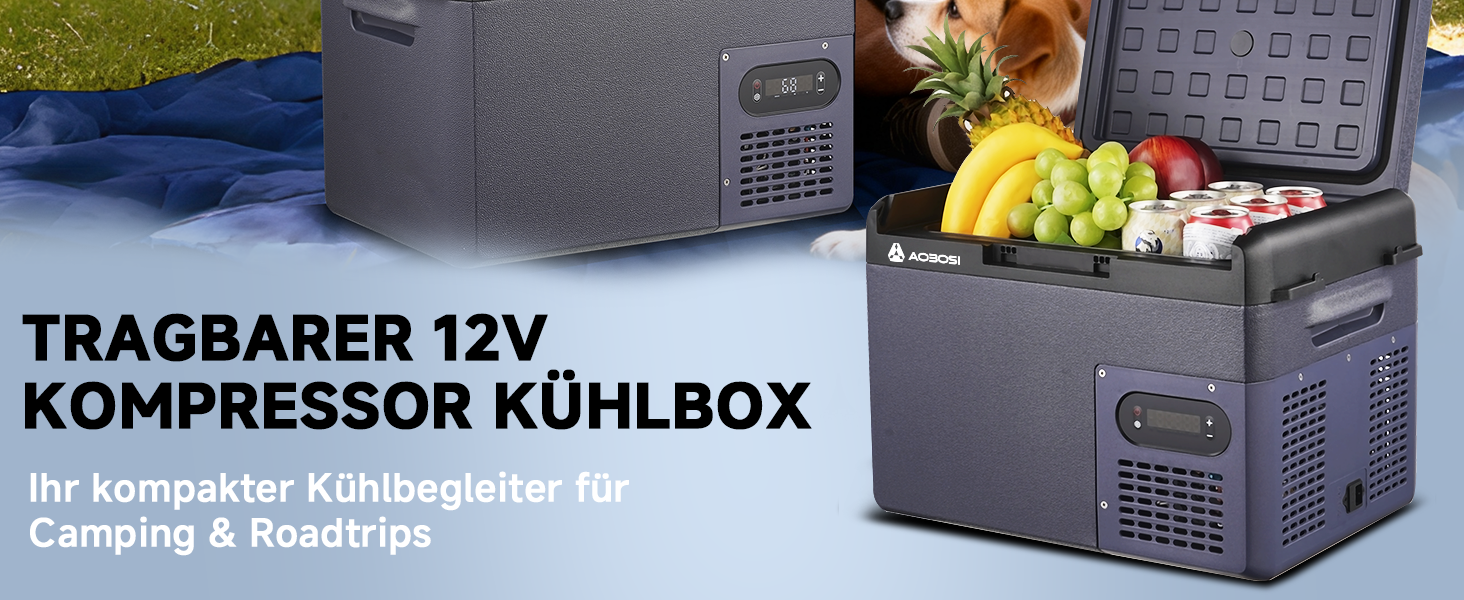Автомобільний компресорний холодильник AAOBOSI 15л, IPX4, 12/230V, з Wi-Fi керуванням (-20°C до +20°C) для авто, кемпінгу, риболовлі