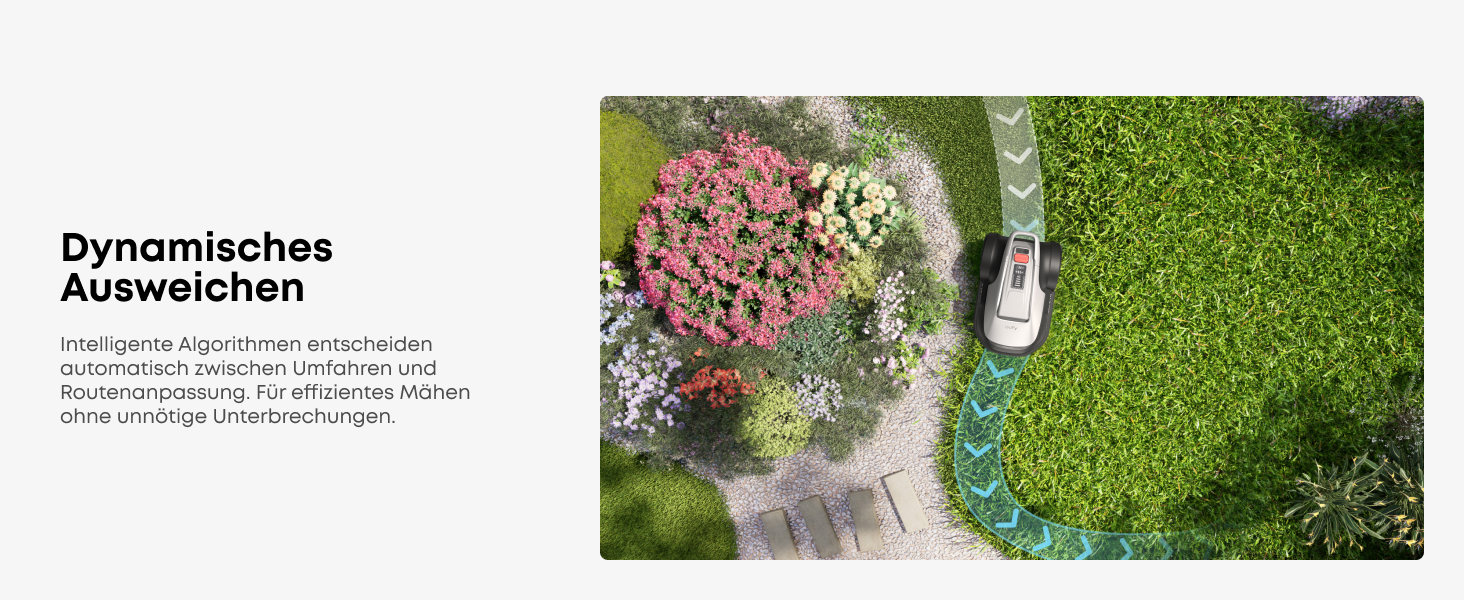 Робот-газонокосарка eufy E15 без дроту, до 800 м², TrueVision, навігація, уникнення перешкод, керування через додаток