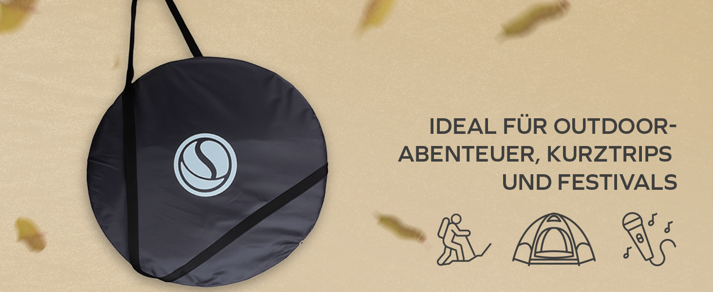 Намет для душу NATURBUMMLER Pop-Up з захистом приватності, водонепроникний, з 5 кишенями та підлогою (1,9 м) – мобільний туалетний намет, переодягальня, захист від погляду для кемпінгу, пляжу, відпочинку на природі