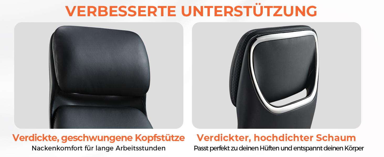 Крісло офісне EUREKA ERGONOMIC з шкіри, чорне: регульоване, ергономічне, для офісу та дому