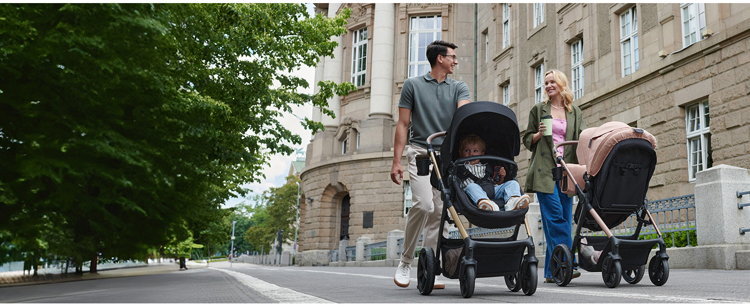 Дитяча коляска Kinderkraft MOOV2 4 в 1 з автокріслом I-SIZE, бежевий PRO, до 22 кг