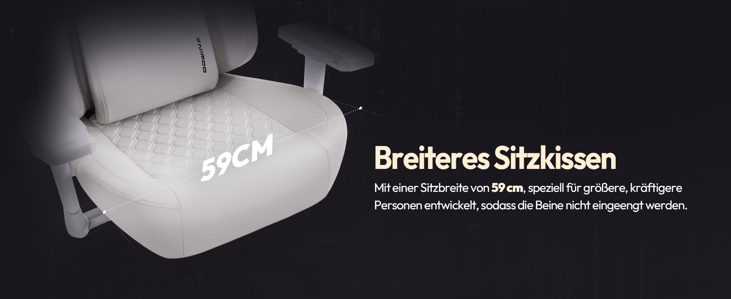 Ігровий крісло Dowinx, 200 кг, ергономічний, з підлокітниками 4D та підтримкою попереку, для геймерів та кіберспорту (білий)