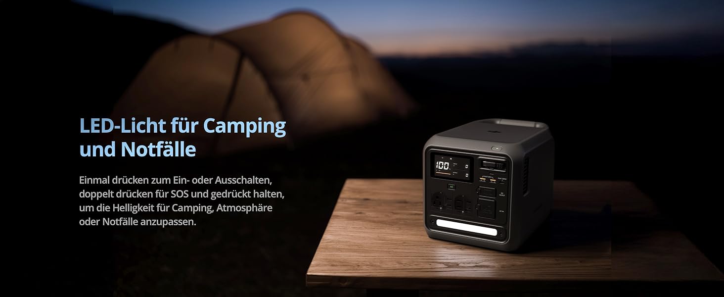 Портативна зарядна станція DJI Power Station 1024Wh 2600W, LiFePO4 акумулятор, швидка зарядка, сонячна панель, для кемпінгу та дому