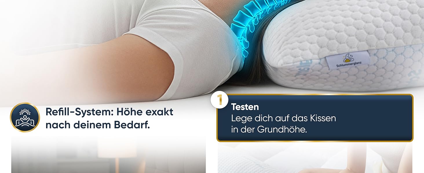 Подушка з піною з пам'яті - подушка 40x80, регульована висота - подушки для сну для тих, хто спить на боці та інші - преміум наповнювач проти болю в шиї - легкий вибір потрібної висоти