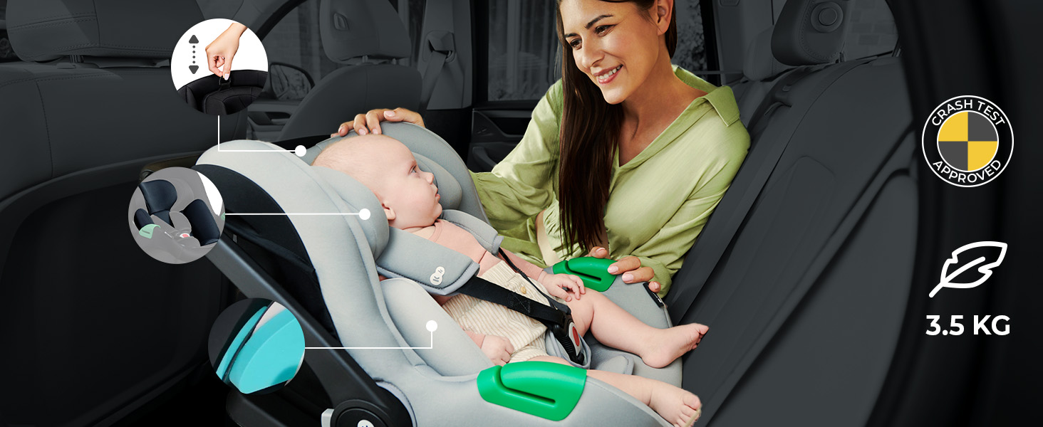 Дитяча коляска Kinderkraft ESME 3-в-1: комплект, до 22 кг, автокрісло I-size, бежевий колір