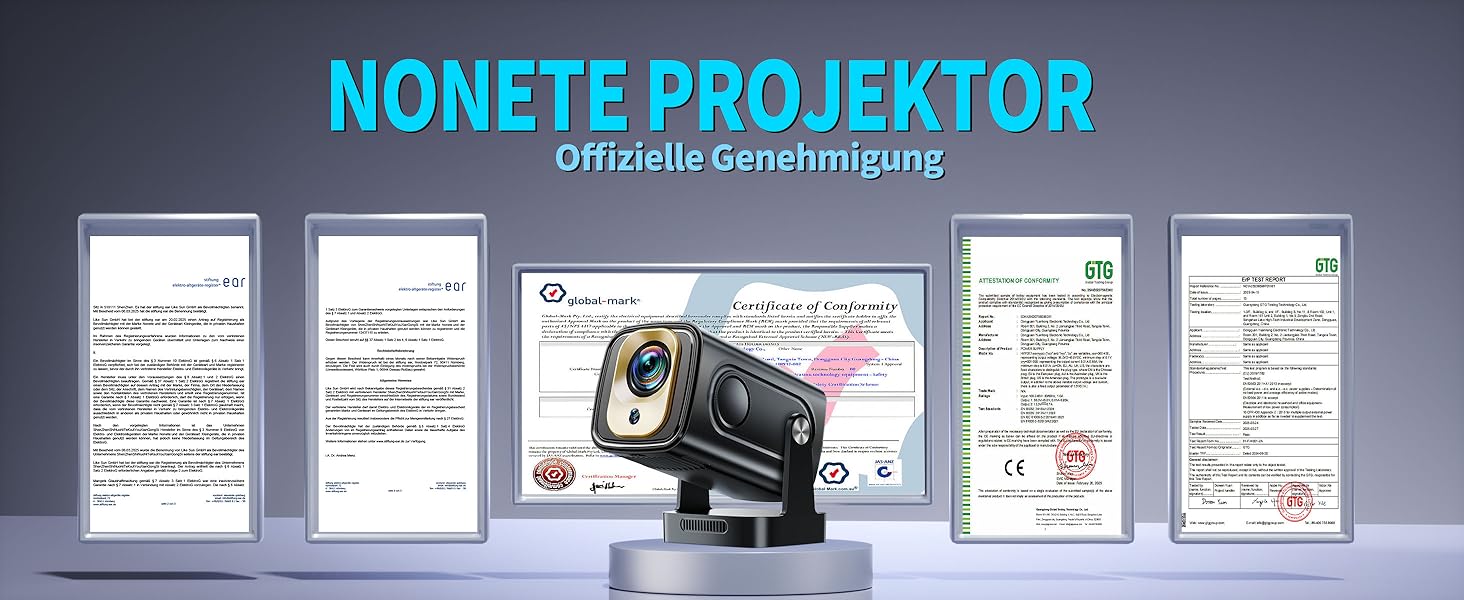 Портативний проєктор Mini Beamer 4K Full HD 1080P з WiFi 6, Bluetooth 5.2 та автоматичною корекцією трапецеїдальних спотворень. Підтримка HDMI, TV Stick, Memory Stick, Laptop. Білий (NT10-Black)