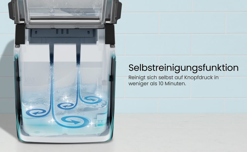 Chefman Iceman - портативна машина для приготування льоду, велика та мала, самоочищення, 9 кубиків за 7 хвилин, 10 кг/24 год, з лопаткою