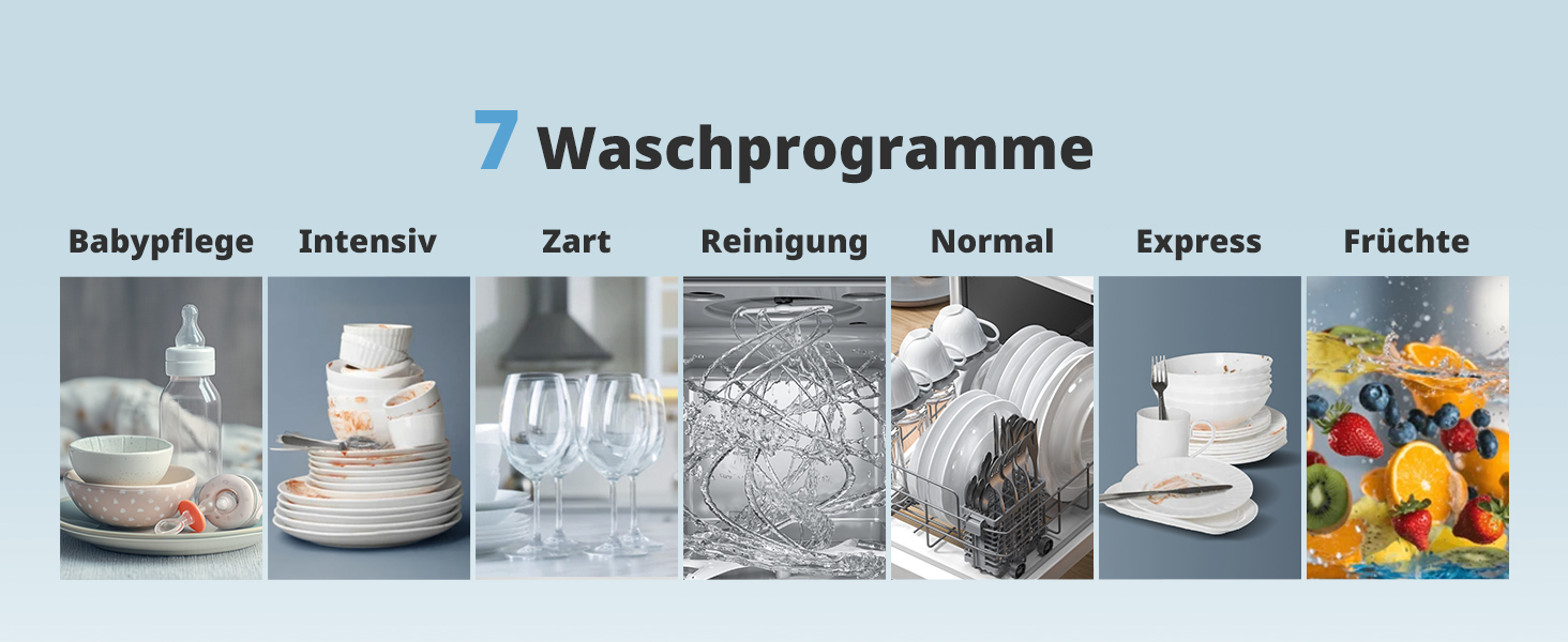 Мийка посуду AIRMSEN Mini для столу з резервуаром для води, ополіскувачем, 9 програм, 37*50 см, ультра-вузька, таймер 1-24 год, 360° подвійний розпилювач, шланг/без шланга, білий