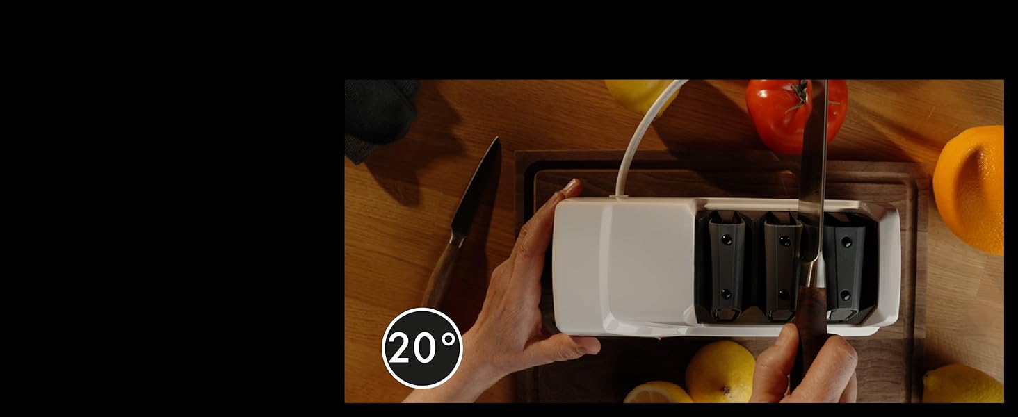 Електричний точило для ножів GRAEF CC120, 3 рівні заточування, алмазне напилення, для кухонних та мисливських ножів, білий