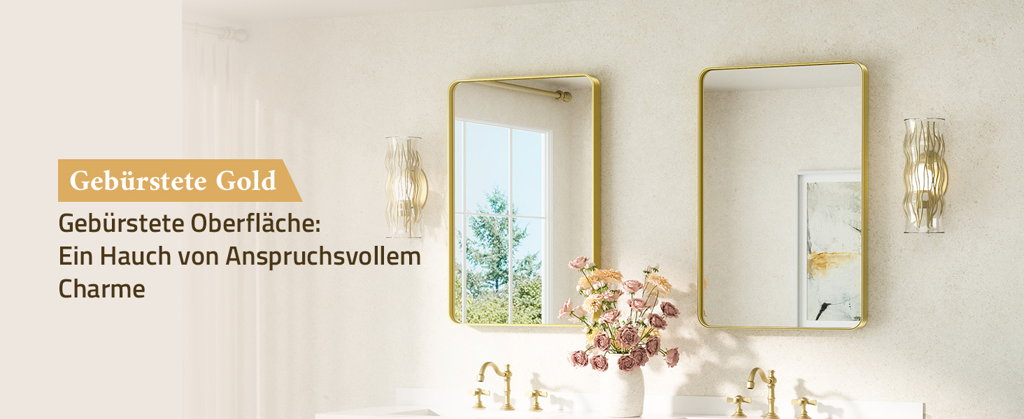 Дзеркало для ванної кімнати TETOTE 40x50 см, чорне, прямокутне, з металевим каркасом, з круглими кутами, для раковини, з загартованого скла