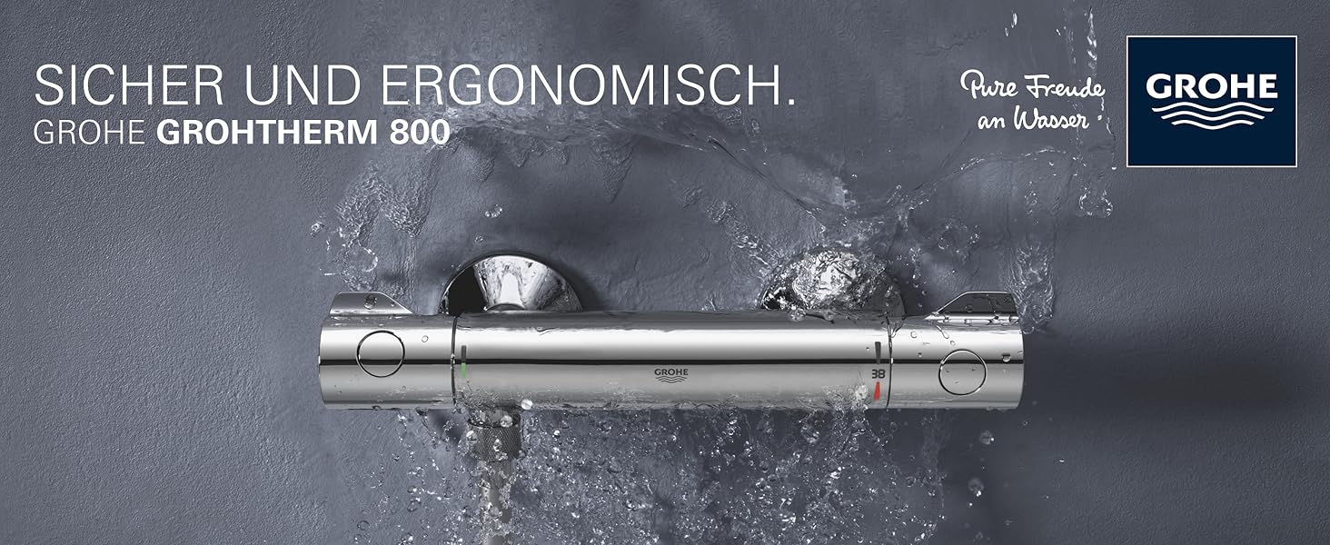 Змішувач для ванни Grohe Grohtherm 800 з термостатом, хром, 34567000 (S-Anschlüsse)