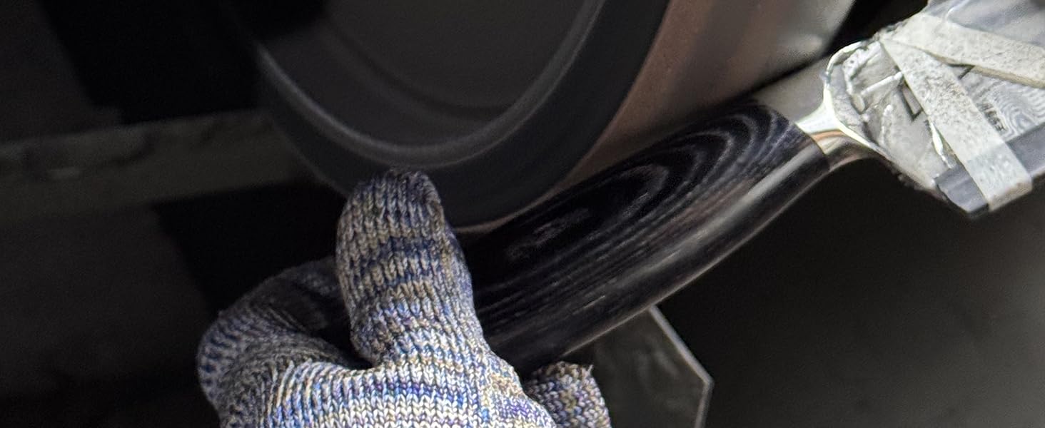 Кухонний ніж Wolfblood PRO Damast XL (33 см) з дамаської сталі 67 шарів, преміум-якість, для професійних кухарів, з дерев'яною ручкою, подарункова коробка, захист леза, сертифікований TÜV, 62 HRC