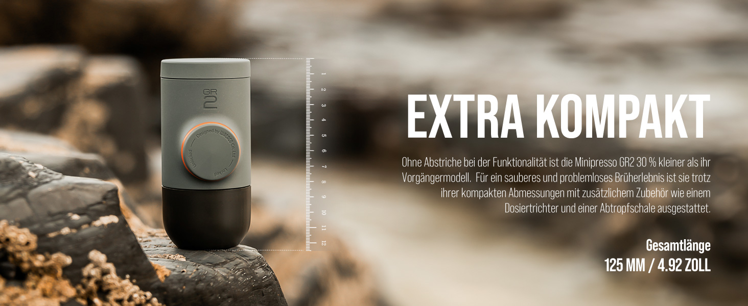 WACACO Minipresso GR2 - портативна кавомашина для кемпінгу (сіро-оливковий)