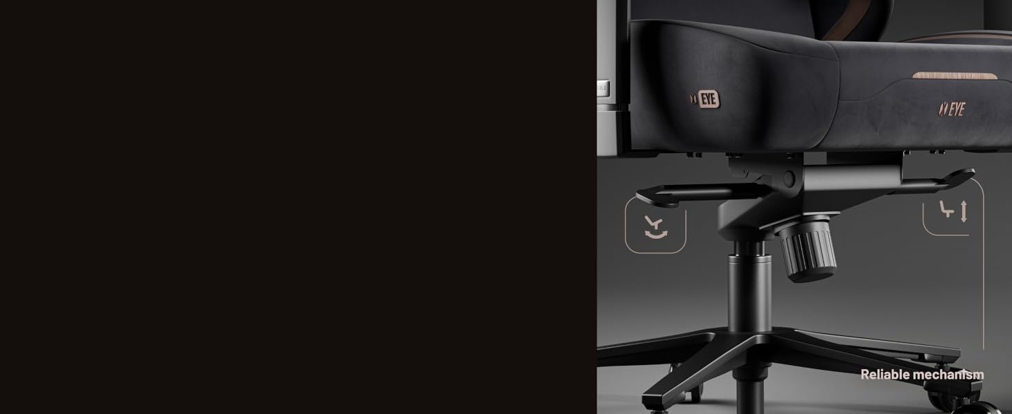 Ігровий крісло Diablo X-Eye 2.0: комфортний офісний стілець з регульованою підголівником та підлокітниками, чорний | Макс. 140 кг