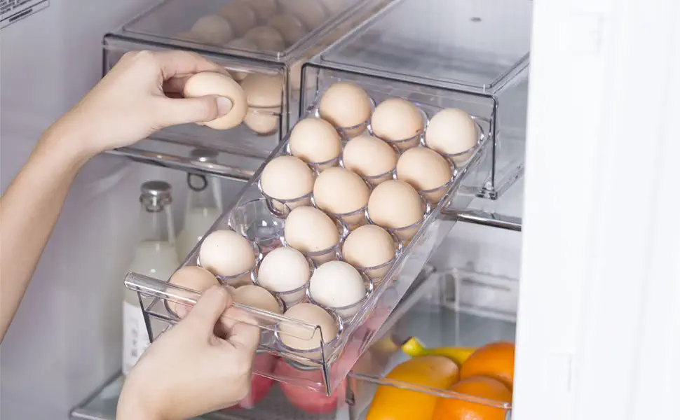 Контейнер для яєць у холодильник, BPA-free, органайзер для яєць, стелаж для 18 яєць, прозорий контейнер