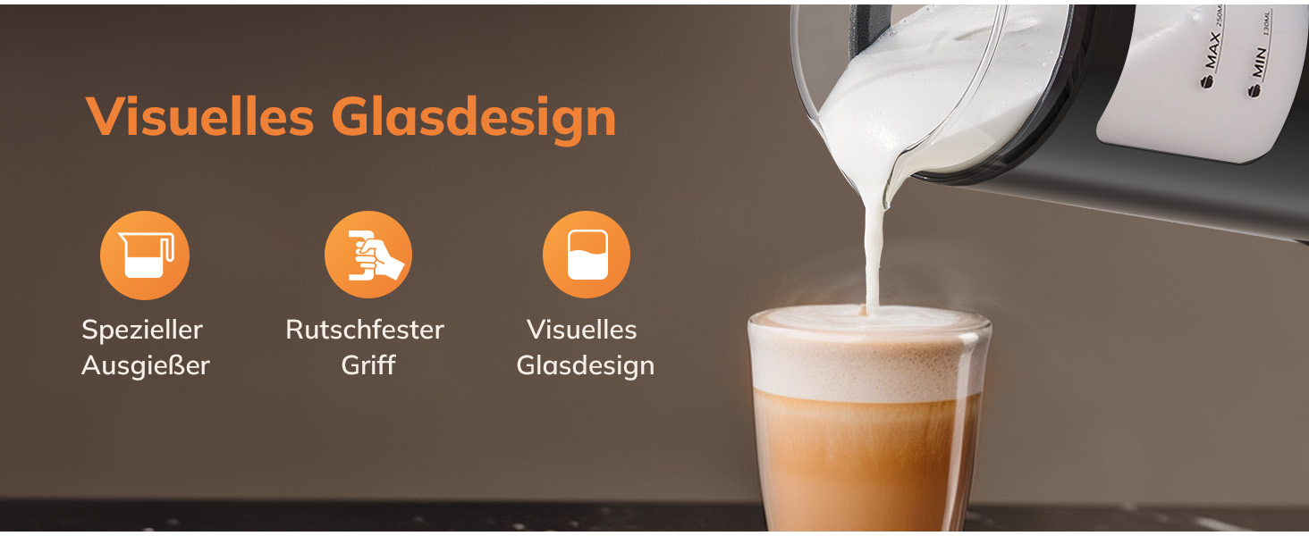 Електричний піноутворювач для молока Morpilot 4-в-1, 550W, 600мл, чорний