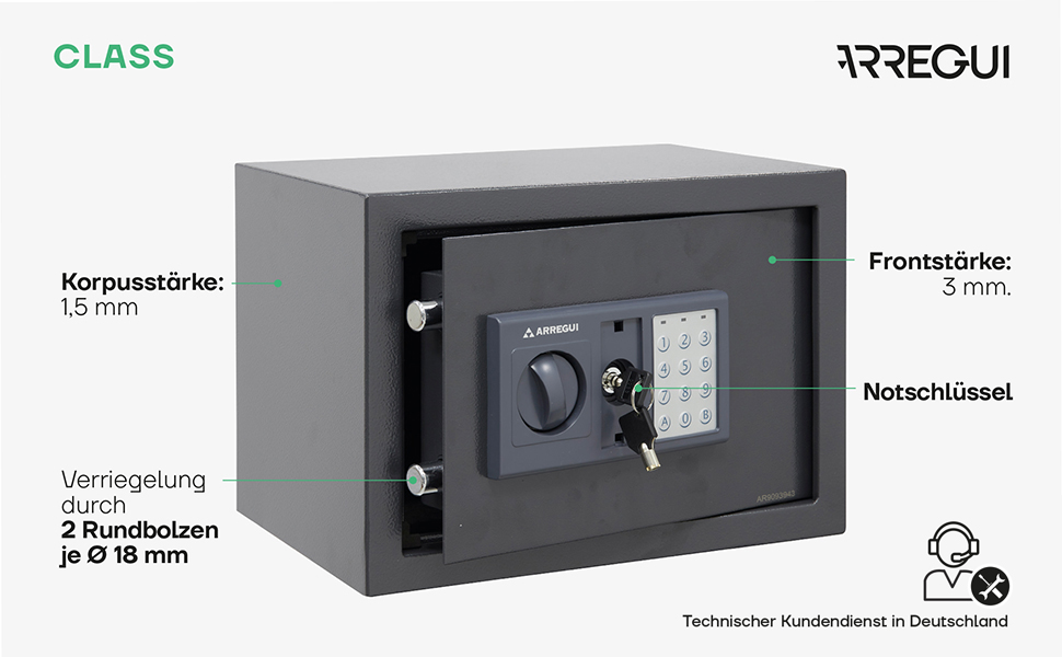 Меблевий сейф ARREGUI Class T25EB, сталь, електронний замок, аварійний ключ, 25x35x25 см, 17 л