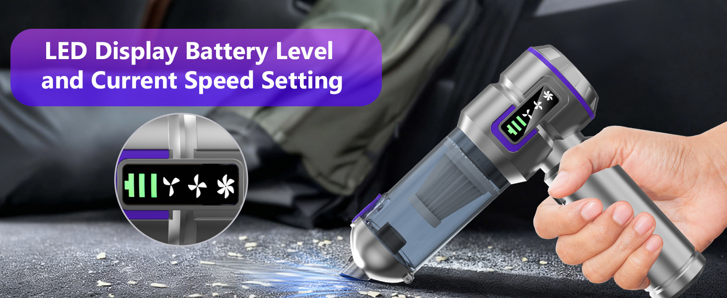 Акумуляторний ручний пилосос для авто та дому 16000Па, портативний міні-пилосос 4-в-1 для диванів, клавіатур, кухні та шерсті тварин