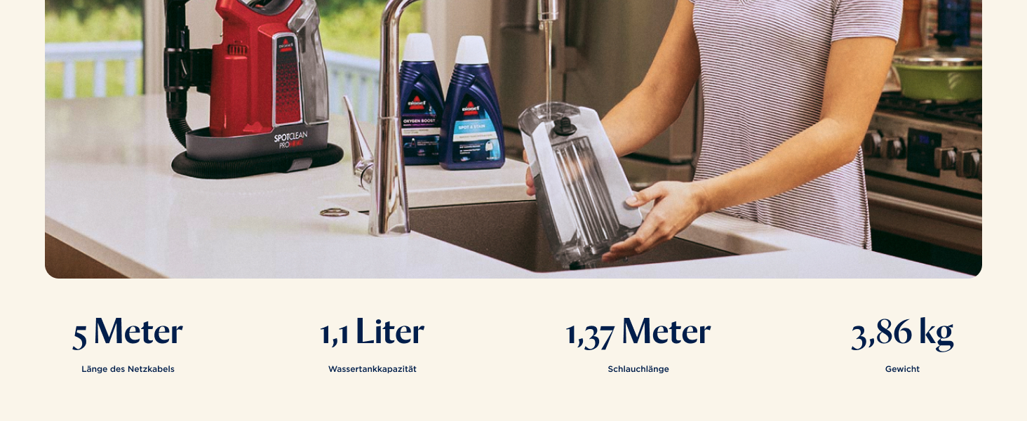 BISSELL SpotClean ProHeat: професійний мийник для килимів та м'яких меблів з HeatWave технологією, 330W, 36988