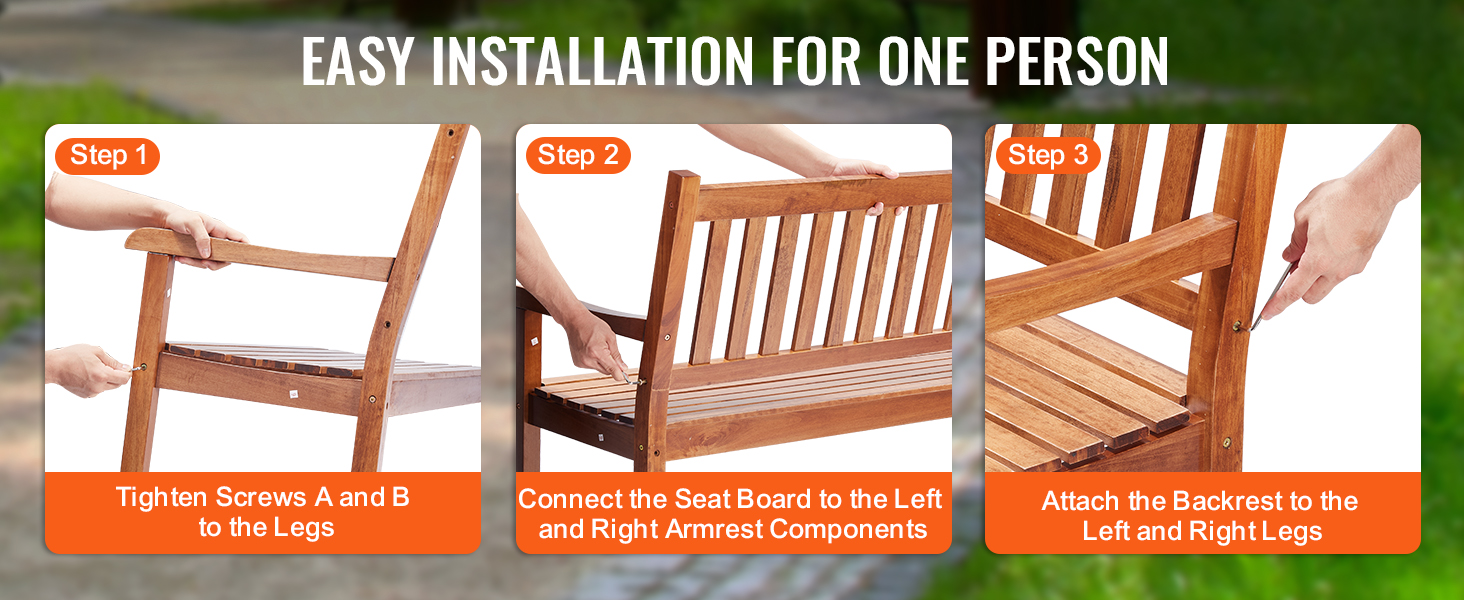 Металева лавка VEVOR для саду, тераси, парку – міцна, на 3 особи, з підлокітниками та спинкою, 127 см, вінтажний дизайн