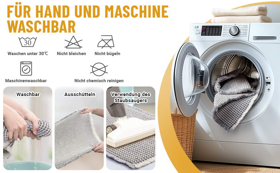 Набір килимків для ванної кімнати, антиковзні килимки, килимок для ванної кімнати (2 шт), стиль бохо, для ванної, спальні, вітальні, прання, душ, декор, 51 x 120 см + 41 x 61 см, коричнево-білий (сіро-білий)