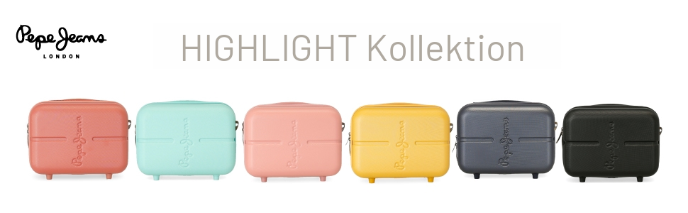 Набір валіз Pepe Jeans Highlight, чорний, 55/70 см, жорсткий корпус, ABS-замок, інтегрований, об'єм 116 л, вага 7,54 кг, 4 колеса, ручна поклажа