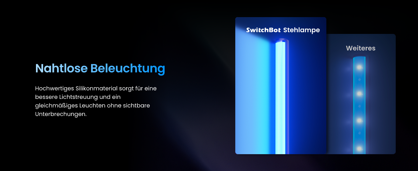 SwitchBot Matter Підлоговий світильник для вітальні та спальні, RGBWW, димування, Apple Home, Alexa, Google Home, керування через APP, музичні та сценні режими, чорний