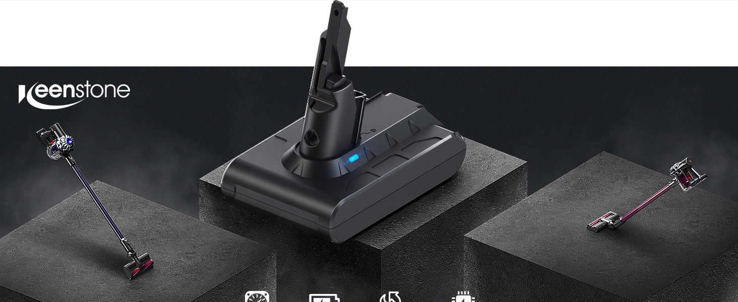 Акумулятор Keenstone V8 8000mAh для пилососа Dyson SV10 V8 (Absolute, Animal, Motorhead, Fluffy) + 3 фільтри