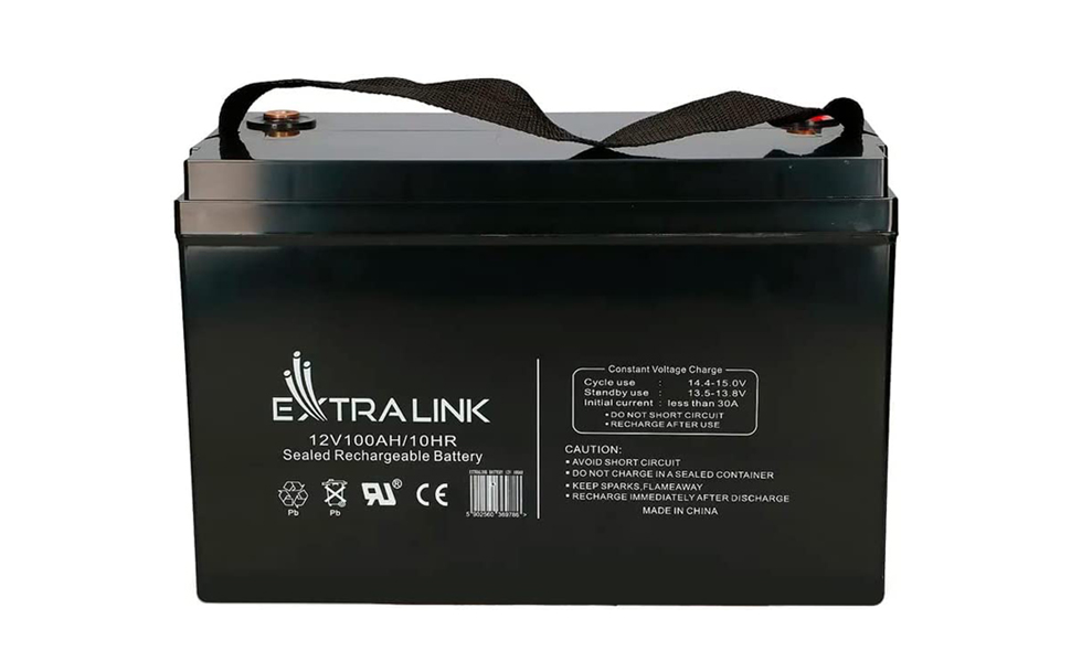 Акумулятор EXTRALINK 12V 100Ah AGM VLRA Гелевий для авто, човнів, кемперів, сонячних батарей