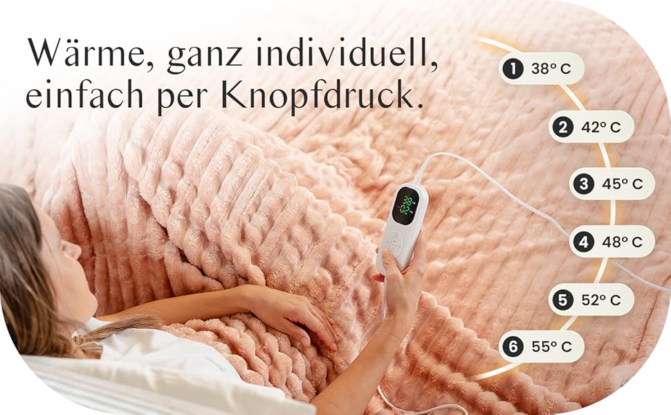 Електрична ковдра Barbero 200x150 см з таймером та захистом від перегріву, 6 температурних режимів, для ліжка, офісу та дивану, пральна