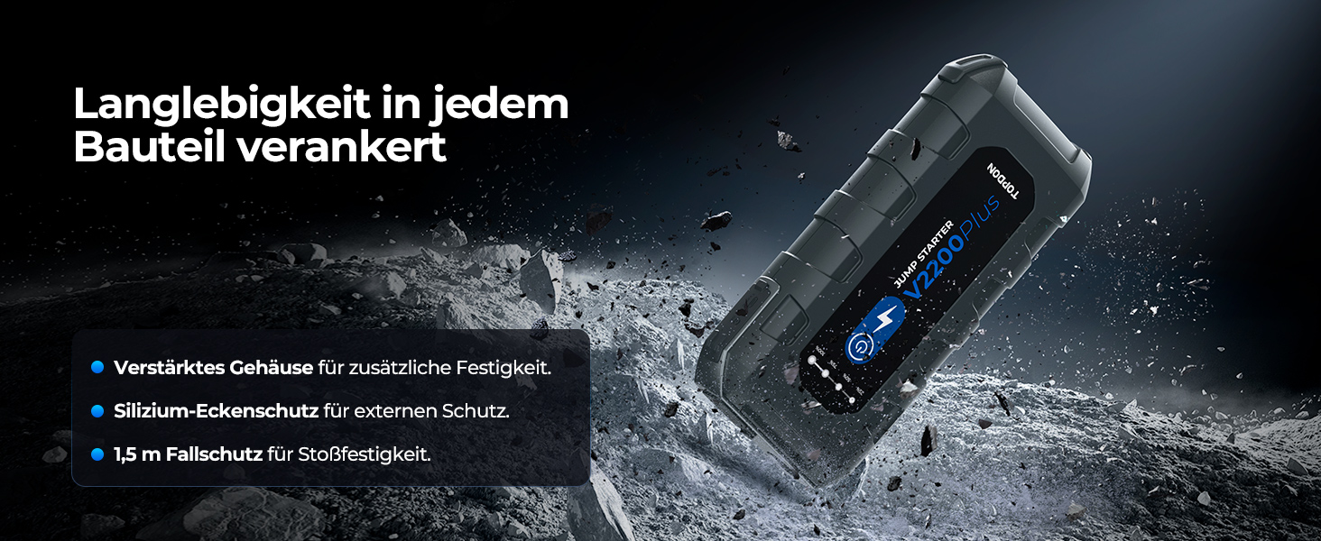 TOPDON JS3000 Powerbank для запуску двигуна, 12V, 24000mAh, 2200A, для бензинових (9.0L) та дизельних (7.0L) двигунів, з EVA-чохлом