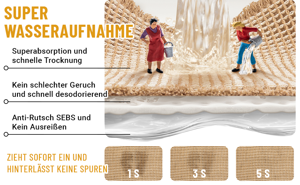 Набір килимків для ванної кімнати, антиковзаючі, бохо-стиль, 2 шт. (51x120 см + 41x61 см), коричнево-білі