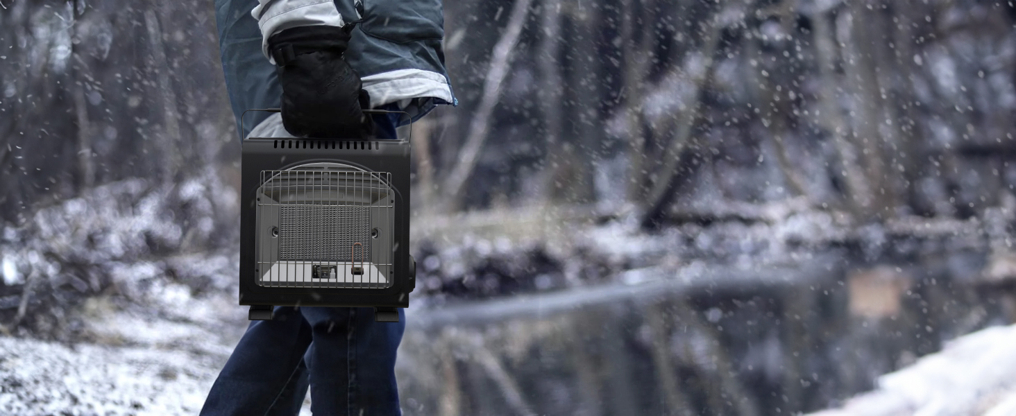 EVOCAMP Портативна газова опалювальна техніка, 1.7 кВт, керамічна, для дому та відпочинку на природі (ODS)