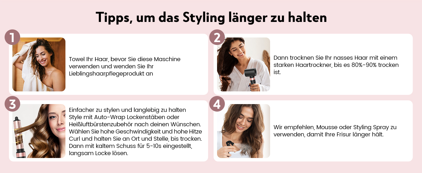 Slopehill Airstyler 5 в 1: Фен-щітка, випрямляч, плойка, для об'єму та укладання волосся (Чорний)