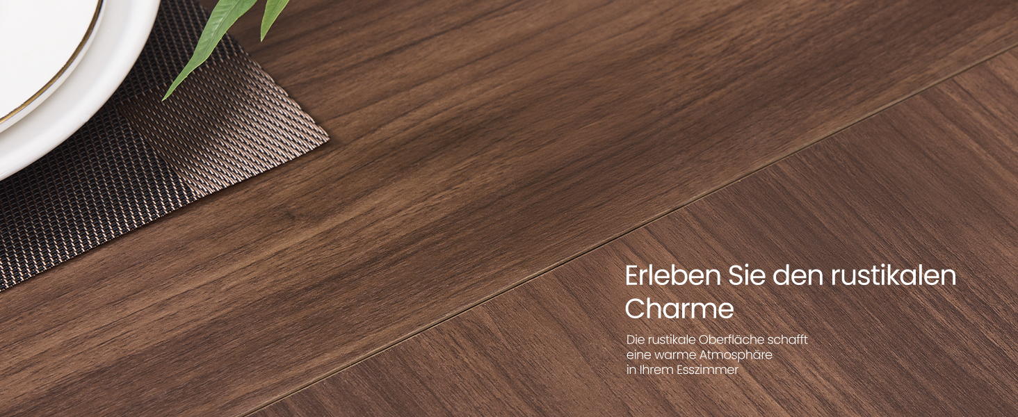 Стол обідній VASAGLE для 4-6 осіб, кухонний стіл у стилі кантрі, 140x75 см, натуральний відтінок горіха + чорний, KDT100KE02