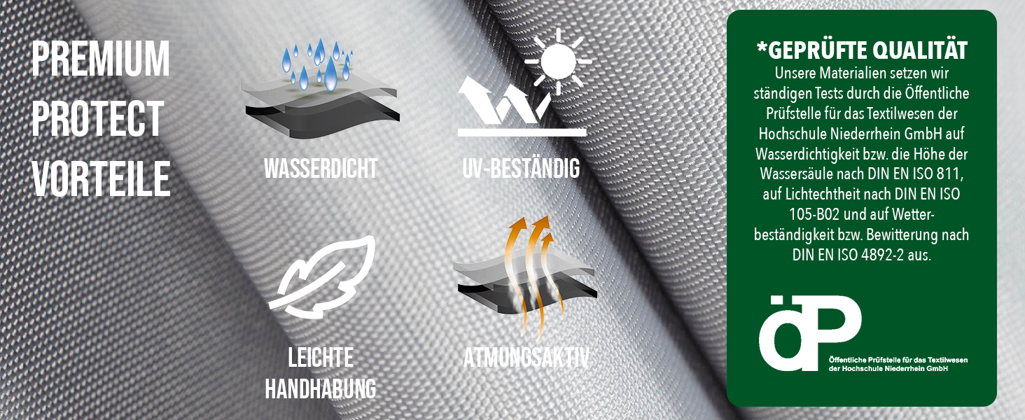 Чохол для парасольки Premium Protect 240x35/60 см, сірий, водонепроникний, UV-захист, для круглих парасольок до Ø450 см