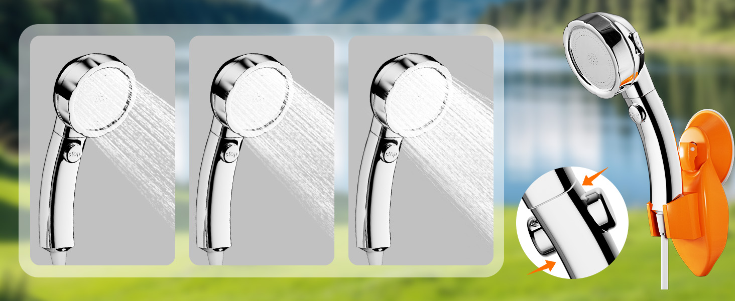 Портативна душова кабіна для кемпінгу з акумулятором 7600mAh, з насосом, дисплеєм та 2-метровим шлангом. Мобільний душ для подорожей, саду та миття авто.