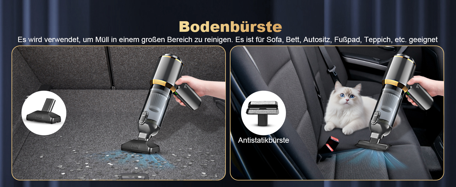 Акумуляторний ручний пилосос 4-в-1 для авто та дому, безщітковий двигун 28000Па, 3 режими потужності, міні-пилосос для офісу та кухні